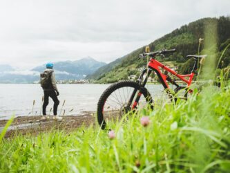 man with bicycle. you can not get a dui on a bicycle in alberta.