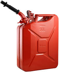 20L jerry can red. In Canada you can transport 150kg of gasoline in your vehicle.