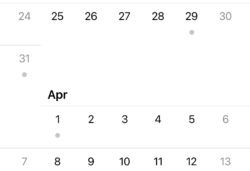screenshot of iphone calendar showing march and april when alberta good friday is.