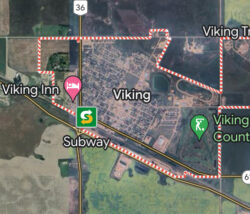 Google map of Viking, Alberta. What is Viking Alberta Famous for?